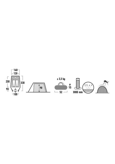 High Peak Hafif Çadır Kite 2, Gidon Çadırı, 2 Kişilik Trekking Çadırı, Tünel Çadır, Sadece 2,8 Kg, Sürekli Havalandırmalı, 3000 Mm Su Geçirmez, Hava Koruması Girişi, Küçük Paket Ölçüleri Acı Kahverengi