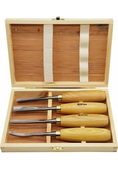 Rox Wood Ahşap Oyma Iskarpela Seti 4 Parça Ahşap Kutulu