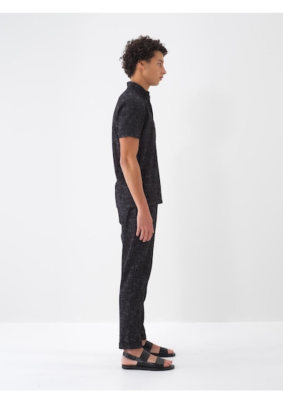 Xint Siyah Pamuk Dokulu Regular Fit Tişört 502111