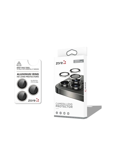 Apple Uyumlu iPhone 16 Pro Zore Cl-12 Premium Safir Parmak İzi Bırakmayan Anti-reflective Kamera Lens Koruy