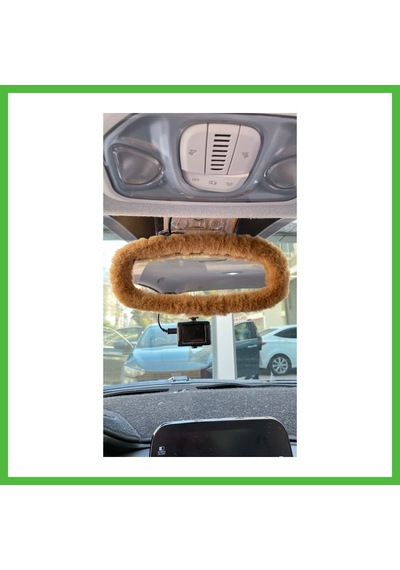 Vaveni Peluş Dikiz Ayna Kılıfı Süs Kahverengi Arz