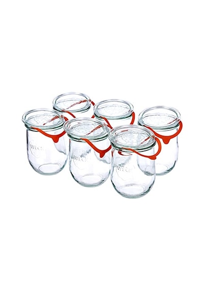 Lale Kavanozu, 1 Litre, 6'li Set Kapak, Conta Kıskaçları, Cam, Şeffaf, 6 X Çok Renkli