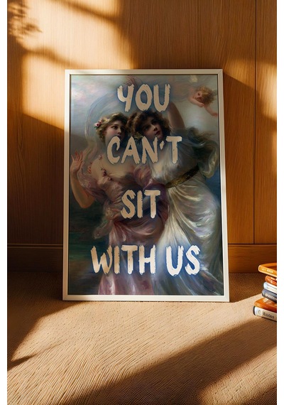 Saturn You Cant Sit With Us Çerçeveli Tablo Klasik Portre Güzellik Salonu Dekoru Altered Art