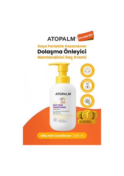 Çocuklar İçin Dolaşma Önleyici Nemlendirici Saç Kremi Atopalm Silky Hair Conditioner Kids
