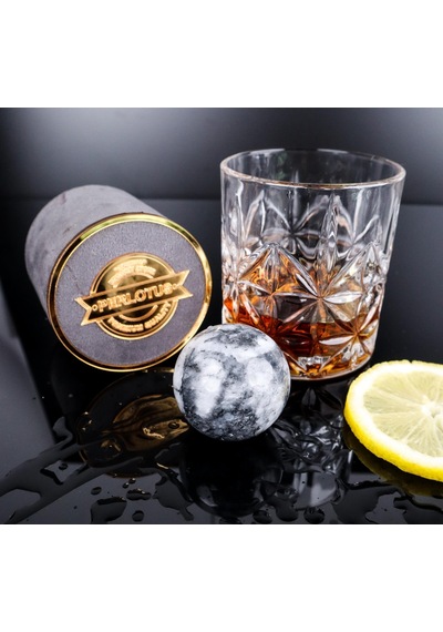 Perlotus Neptün Seri Küre Granit Mermer Viski Taşı Premium Kadife Kutusunda 1 Adet