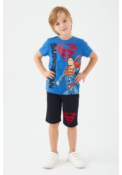 Superman Erkek Çocuk Bermuda Takım Cobalt
