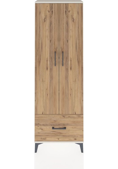 Arges Dolap 4 Raflı Tek Çekmeceli 2 Kapaklı 60x30x182 Aytaşı-çam Aytaşı