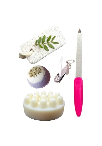 5'li Ayak Peeling Bakım Rahatlatıcı Doğa Keçi Sütlü Sabun Nem Topu Yatıştırıcı Pedikür Seti