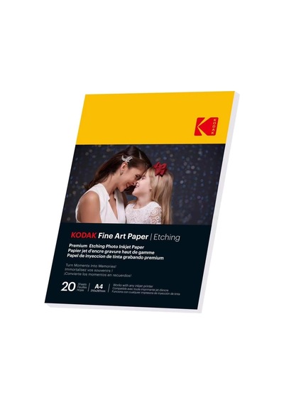 Kodak Fine Art Kağıt/etching Premium Fotoğraf Kağıdı, 21 X 29,7 Cm A4 210 G/m², 210 G/m², Her Mürekkep Püskürtmeli Yazıcı İçin Uygundur, 20 Yaprak