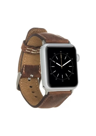 Apple Watch Uyumlu Deri Kordon 42-44-45mm G2 Kahverengi Diğer