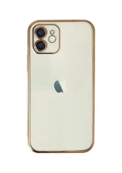 Apple Apple Uyumlu iPhone 12 Kılıf Razer Lensli Silikon - Gold
