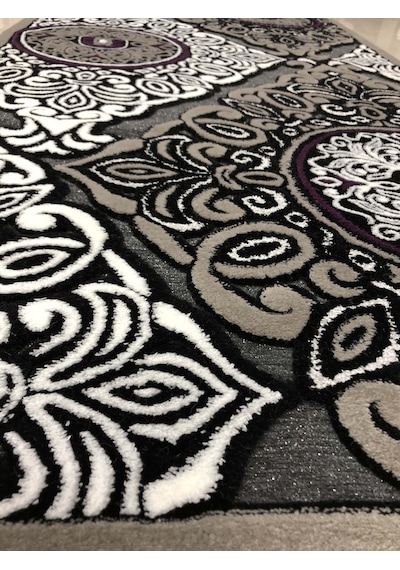 Kaşmir Halı Jade 97X200 Z009-02 Gri Mor Yolluk 2 Metre !