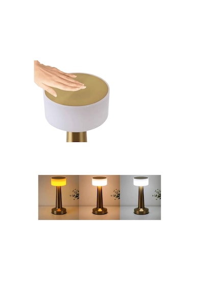 Şarjlı Dokunmatik Led Masa Lambası, 3 Renk Dimmer Özellikli Çok Renkli