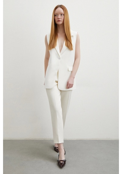 Skinny Kumaş Pantolon Ekru Ekru