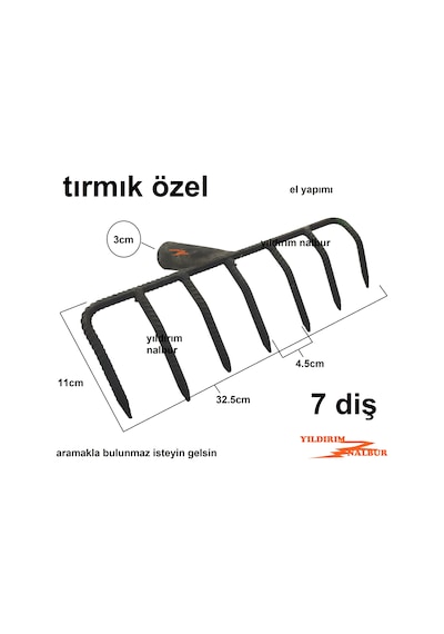 Tırmık Kaliteli 7 Diş Bahçe Tırmığı Toprak Tarama Tırmık Yaprak T