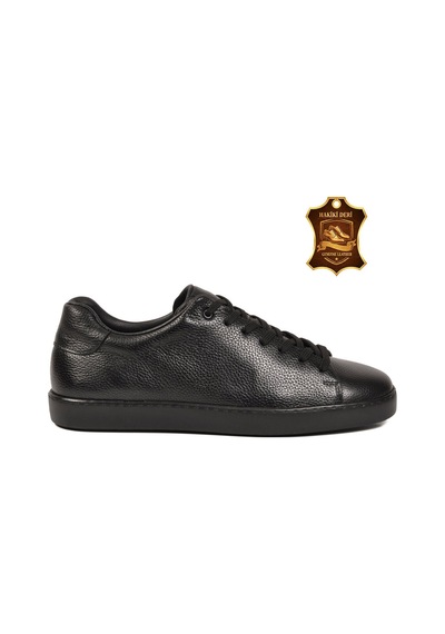 Ayakmod Siyah Floter Büyük Numara Hakiki Deri Erkek Casual Ayakkabı Sneaker 751m21 M