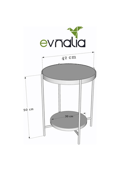 Nordic Yan Sehpa Temperli Cam 40 Cm Demonte Çizilmez Kırılmaz Metal Çerçeve Raflı Minimalist Sehpa - Siyah Siyah