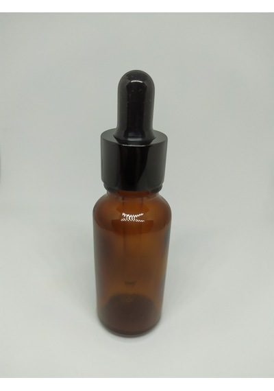 20Ml Cam Amber Şişe İnce Cam Damlalık Siyah Metal Kapak (10 Adet)