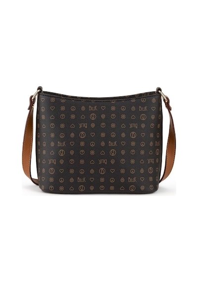 Bilik Deri Monogram Siyah/taba Kadın Çapraz Askılı Çanta Nv 1008- Siyah - Taba
