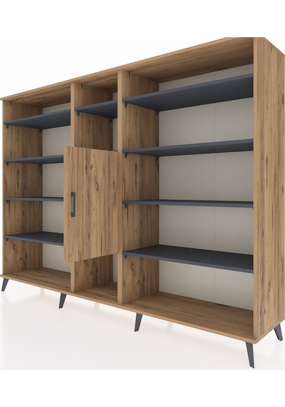 Hyperion Dolap 12 Raflı Tek Kapaklı 220x44x163 Çam-çam/antrasit Çam-çam/antrasit Hyperion Dolap 12 Raflı Tek Kapaklı 220x44x163 Çam-çam/antrasit Çam-çam/antrasit