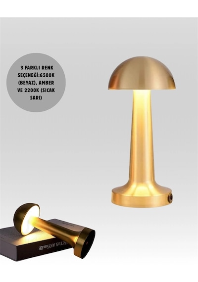 Usb Şarjlı Dokunmatik Led Masa Lambası - 3 Renk Modu & Dimmer Diğer