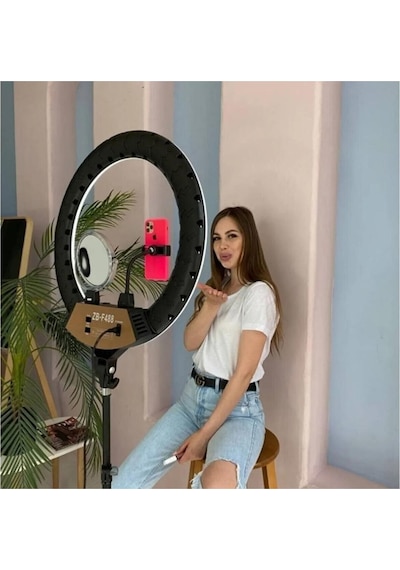 A+ Kalite Megalux Ring Light Led Işık Halkası 21 Inç Profesyonel Influencer Işığı Ve 210 Cm Monopod