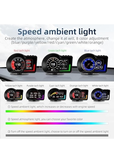 F15 Hud Obd Obd2 Dijital Kilometre Rpm Su Sıcaklığı Basınç Hararet Araç Veri Ekranı Head Up Display