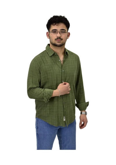 Erkek Spor Silim Fit Uzun Kol Gömlek G5005 Bgl-st04494 Haki
