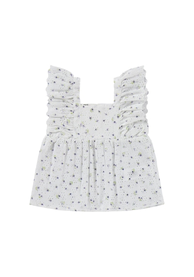 Civil Girls Çiçek Baskılı 2-5 Yaş Takım - Beyaz Kırık Beyaz-pembe