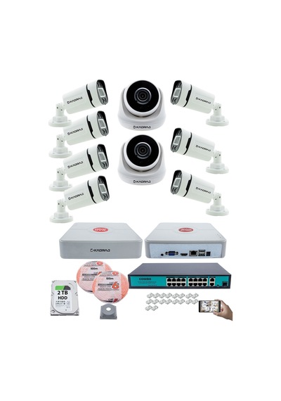 Ip Güvenlik Kamera Seti - 2 İç Mekan , 7 Dış Mekan Kdj-2ın7out-v3