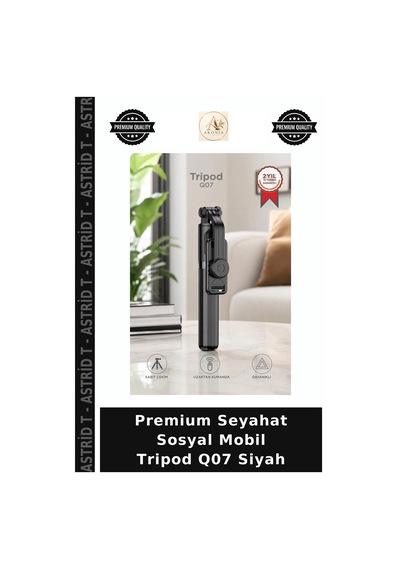 Premium Seyahat Sosyal Mobil Tripod Q07 Siyah