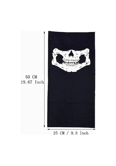 Mey İthalat Motorcu Boyunluk Baf Buff Bandana 25x48 Cm Model 7 Siyah