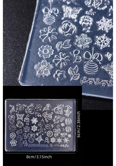 İnce Nail Art Silikon Kalıp 3d Nail Art Desen Kalıbı, Tırnak Süsleme Desen Charm Tırnak Çarm 101