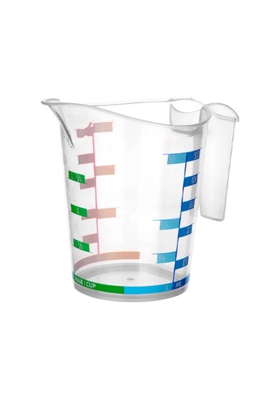 1000 Ml Renkli Dereceli Sert Plastik Mutfak Ölçü Kabı Bx40 Çok Renkli