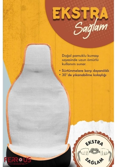 Oto Koltuk Koruyucu Kılıf Terletmez Kilim Seti 2 Ön+1 Arka 3lü Set Universal Bej