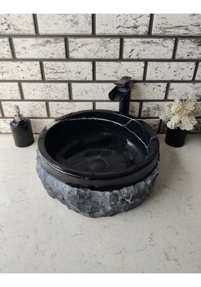 Toros Siyahı Patlatma Mermer Lavabo