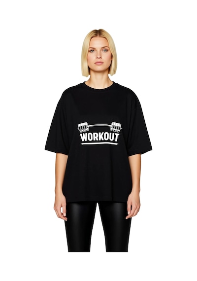 Paybuy Kadın Oversize Spor Motivasyon Baskılı Kısa Kollu Tişört Dumbbell Siyah Paybuy Kadın Oversize Spor Motivasyon Baskılı Kısa Kollu Tişört Dumbbell Siyah