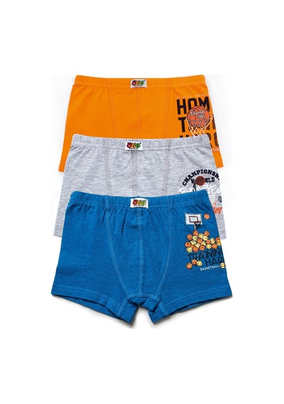 Öts Erkek Çocuk 3 Lü Pamuklu Boxer Baskılı Konfor Odaklı Tasarım 7249-3 Renkli