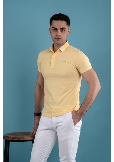 Slimfit Polo Yaka Düğmeli Merserize Kumaş Erkek T-Shirt (539719691)