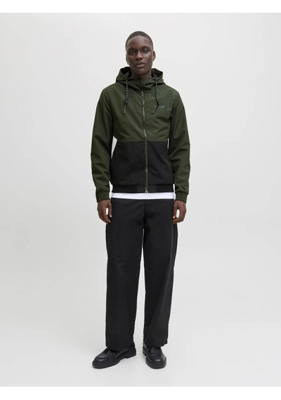 Jack & Jones Jjerush Hood Bomber Noos Siyah-yeşil Erkek Mont 12200208 Siyah-yeşil