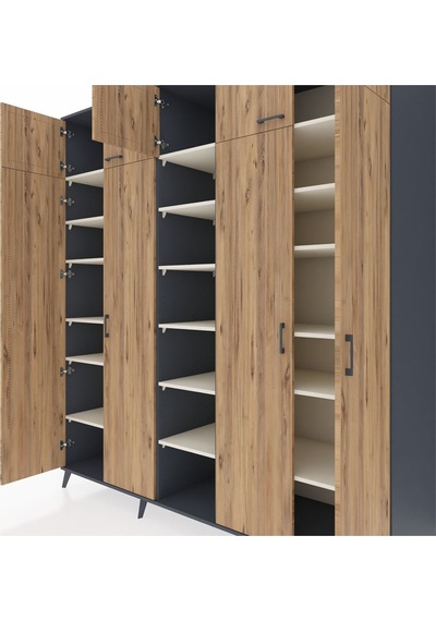 Kronos Dolap 18 Raflı 9 Kapaklı 220x59x243 Antrasit-çam/aytaşı Atlas Çam/aytası Kronos Dolap 18 Raflı 9 Kapaklı 220x59x243 Antrasit-çam/aytaşı Atlas Çam/aytası