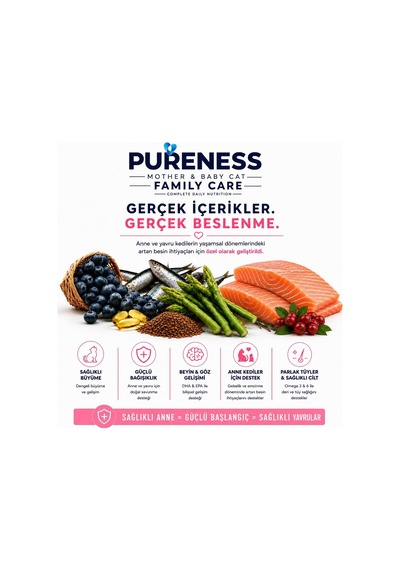 Tr Family Care Tahılsız Somonlu Anne Ve Yavru Kedi Maması 2 Kg%93 Hayvansal Protein Postbiyotik Formül Dha & Epa