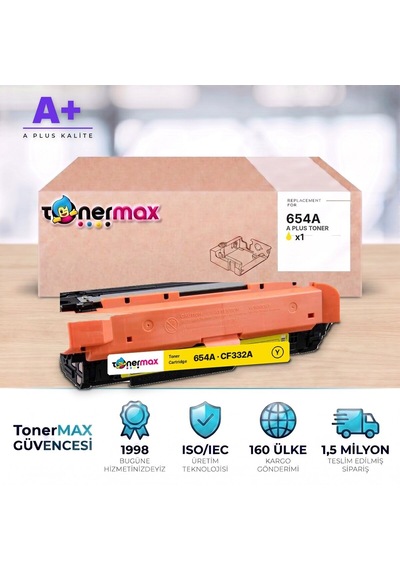 Hp 654a Cf332a Sarı Uyumlu Toner A Plus / Color Laserjet Enterprise M651