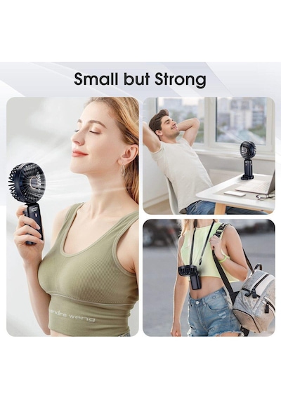 Lcd Ekranlı Şarjlı Mini El Boyun Masa Fanı Seyahat Taşınabilir Fan Aralığı Şarjlı Yüksek Şarj