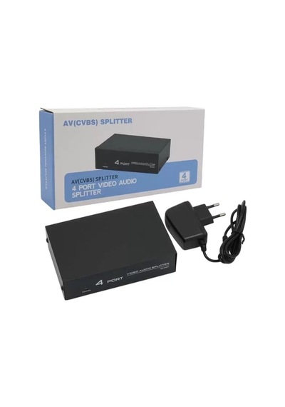 Hubrendy Sh Powermaster Av-104 4 Port Av Cvbs Rca Video Audio Splitter Çoğaltıcı Dağıtıcı 0