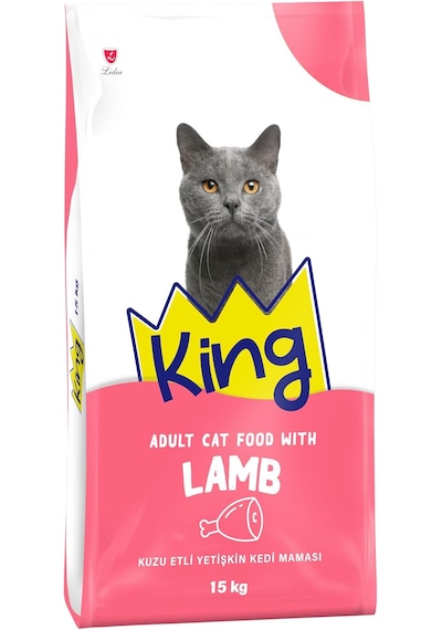King Kuzu Etli ve Pirinçli Yetişkin Kedi Maması 15 KG