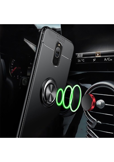 Xiaomi Redmi 8 Kılıf Zore Ravel Silikon Kapak Siyah-Mavi