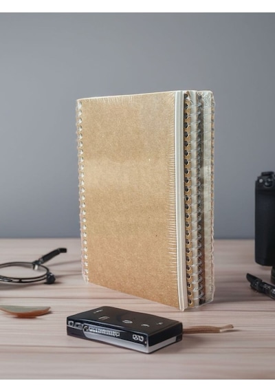 A5 Çizgili Kraft Defter Vintage Geri Dönüşüm Kağıt 70 Yaprak 140 Sayfa
