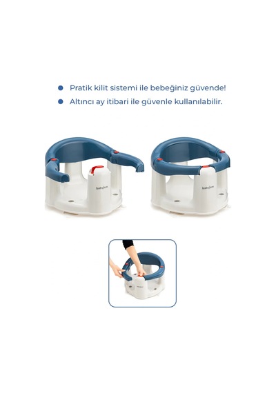 Önden Açılır Banyo & Mama Oturağı İndigo Mavi