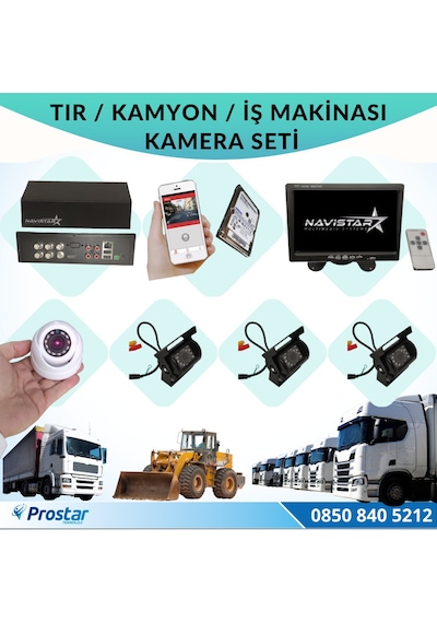 Tır Kamyon İş Makinası için Uzaktan İzlemeli 4 Kameralı 1 TB Har